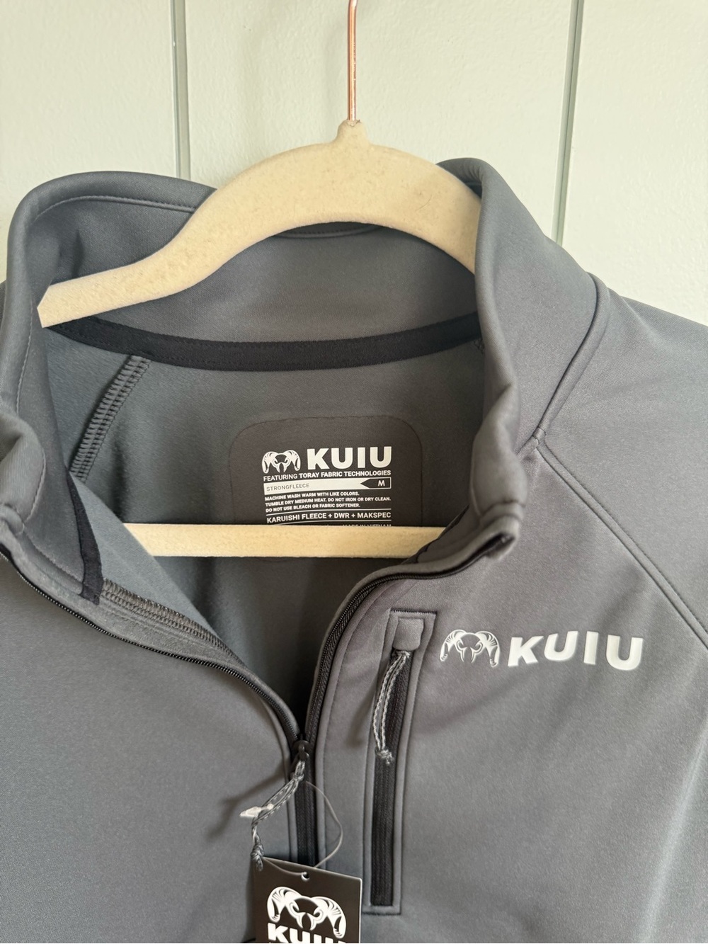 New KUIU Strongfleece 190 Gray Quarter-Zip Pull-Over Size M - Picture 7 of 11